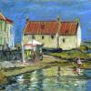 Study for Rock Villa Reflection, Pittenweem, Oil Pastel